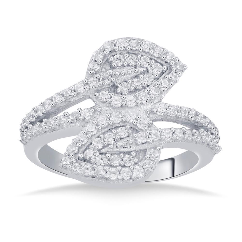 Buy Leaf & Sparkle Silver Ring