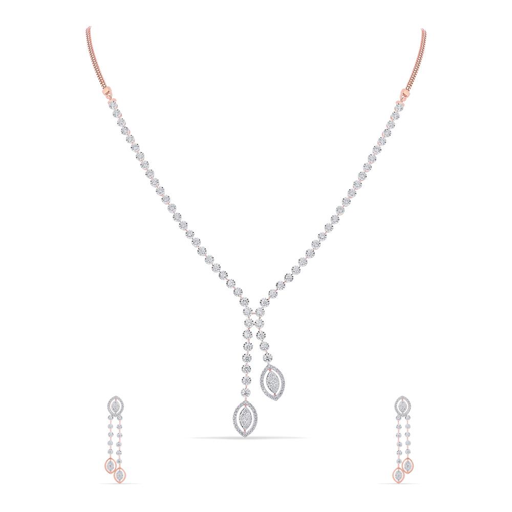 Buy 14 Karat Gold & Diamond Necklace Set