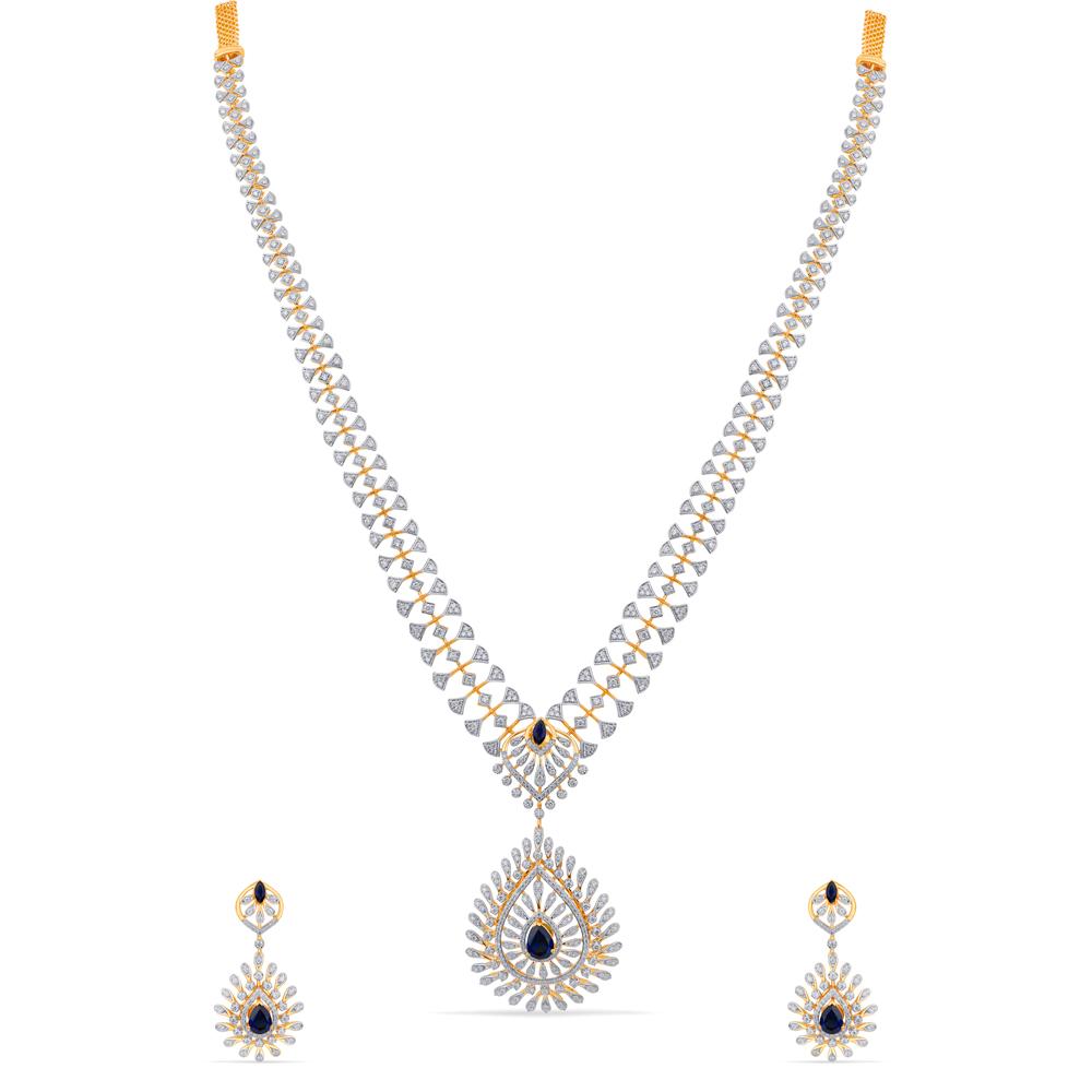 Buy 18 Karat Gold & Diamond Necklace Set