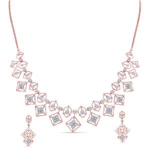 Buy 14 Karat Gold & Diamond Necklace Set