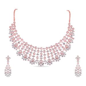 Buy 18 Kt Gold & Diamond Necklace Set