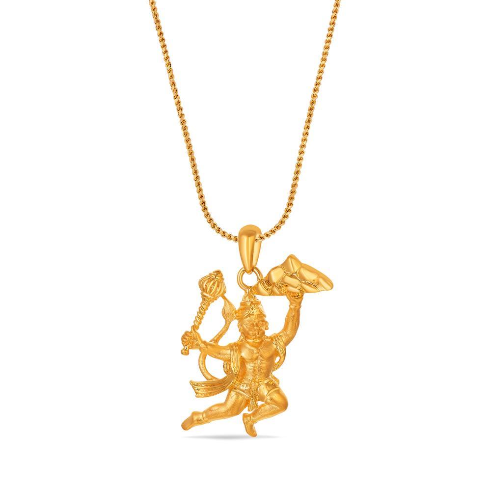 Buy Hanuman Gada and Sanjeevani Booti Gold Pendant