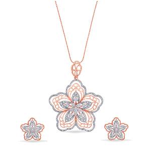 Buy 14 Karat Gold & Diamond Pendant Set