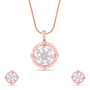 Buy 18 Karat Gold & Diamond Pendant Set