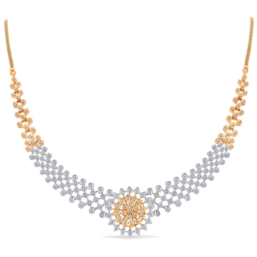 Buy 18 Karat Gold & Diamond Necklace Set
