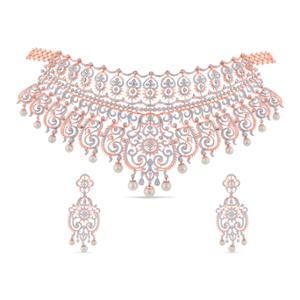Buy 14 Karat Gold & Diamond Necklace Set