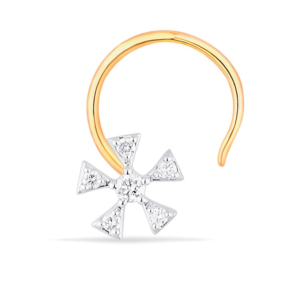 Buy 18 Karat Gold & Diamond Nose Pin