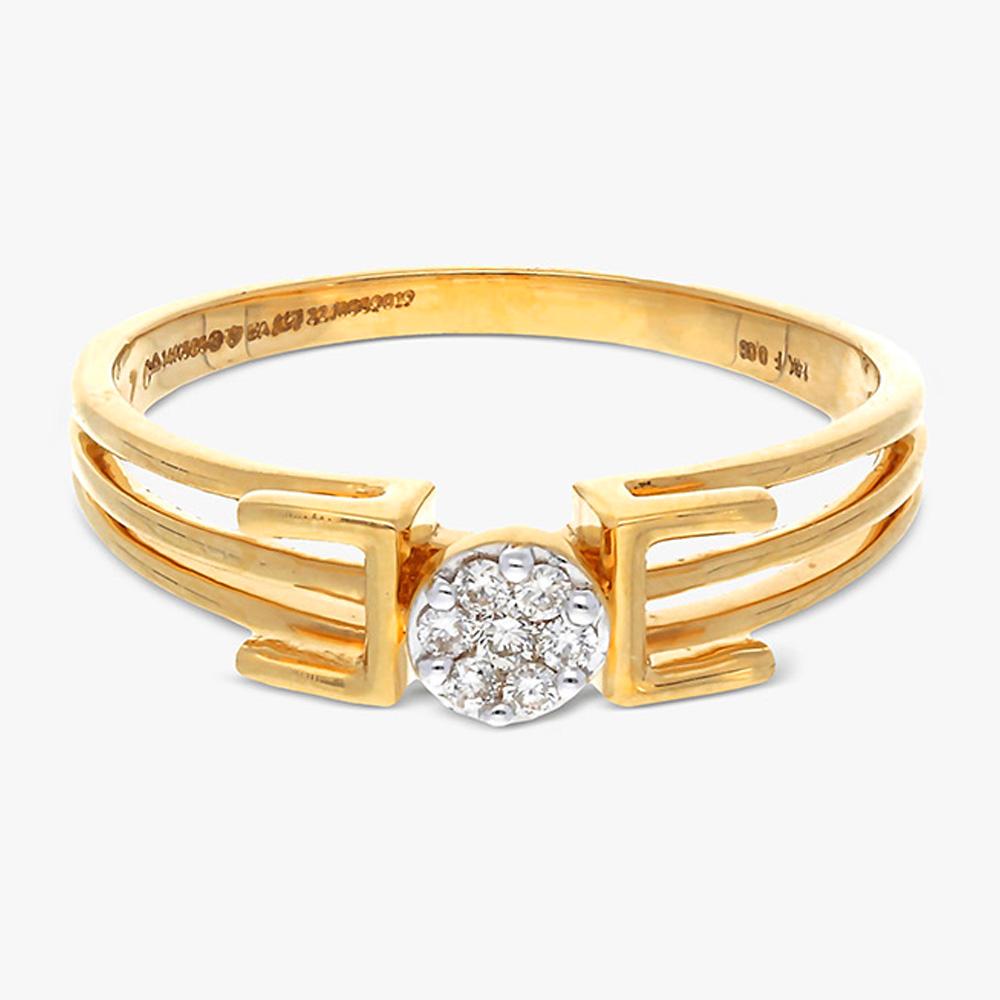 Buy Two Tone Plated Symmetric Design 14Kt Gold & Diamond Ring For Women