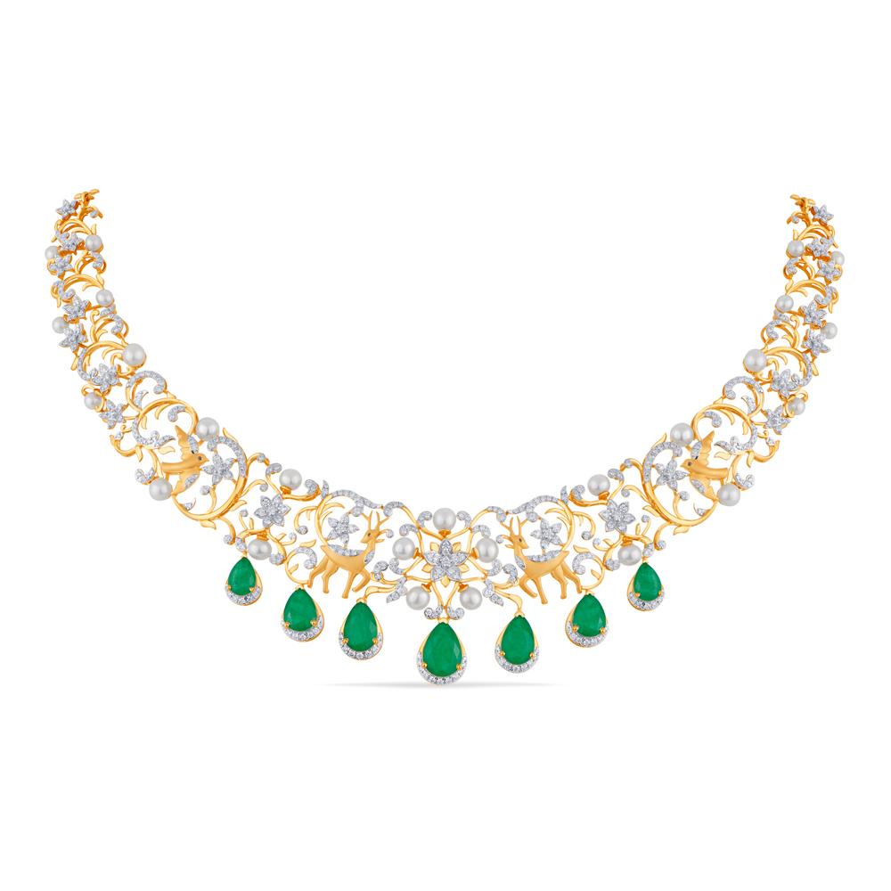 Buy 18 Karat Gold & Diamond Necklace