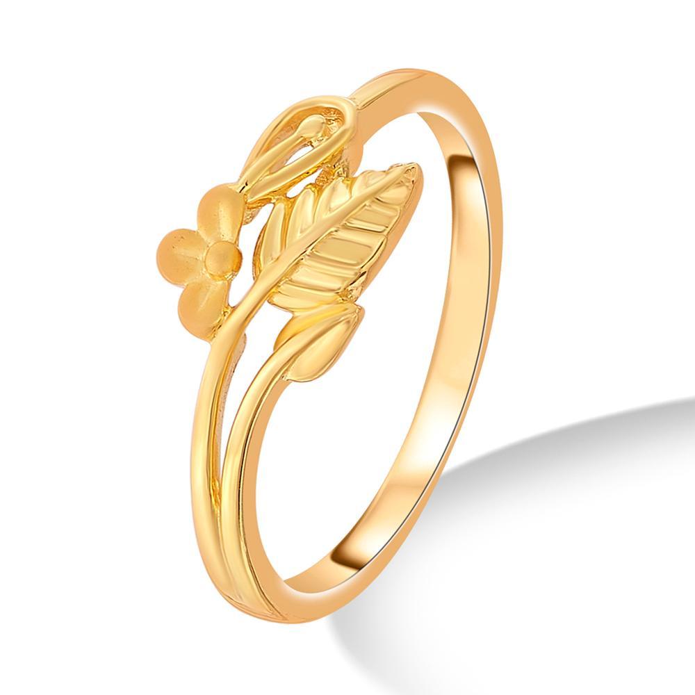 Buy 22 Karat Floral Leaf Gold Ring