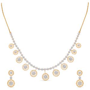 Buy 14 Karat Gold & Diamond Necklace Set