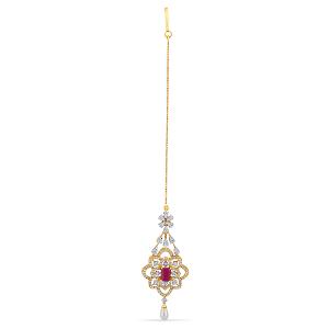 Buy 14 Karat Gold & Diamond Mang Tikka