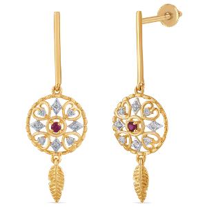 Buy 14 Karat Gold & Diamond Earrings