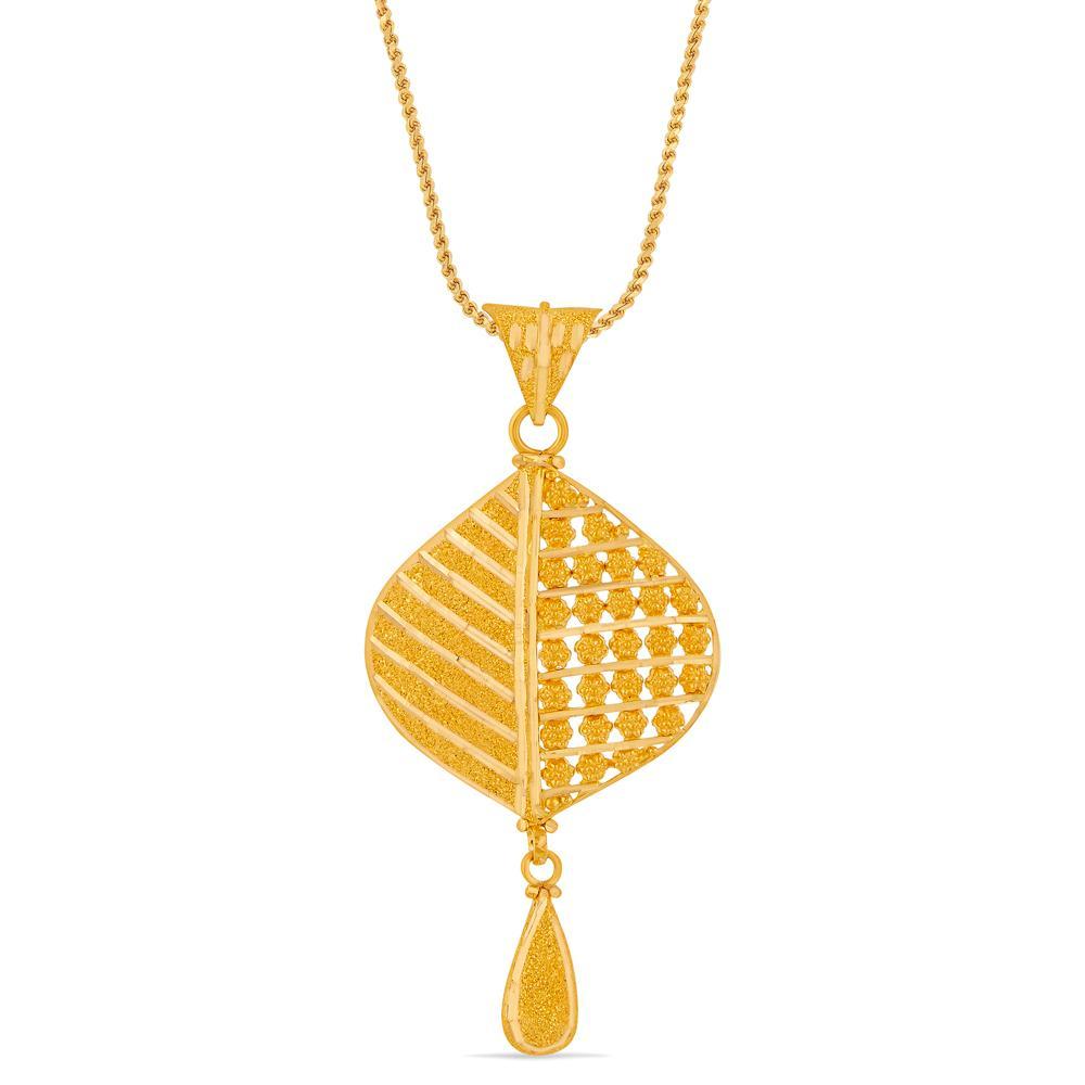 Buy Filigree Leaf Drop Gold Pendant