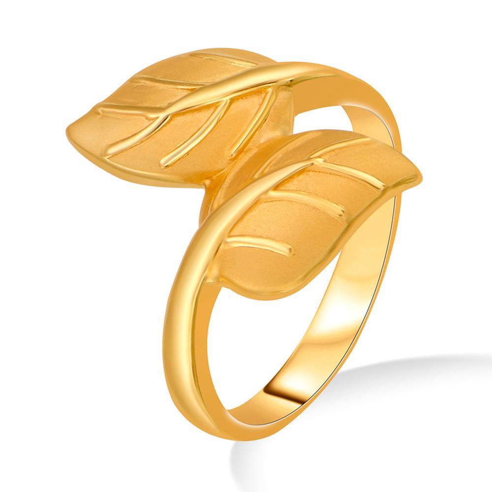 Buy Double Leaf Bypass Gold Ring