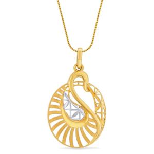Buy 22 Karat Gold Pendant Necklace with Peacock Motif Set