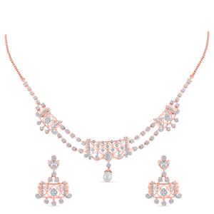 Buy 14 Karat Gold & Diamond Necklace Set