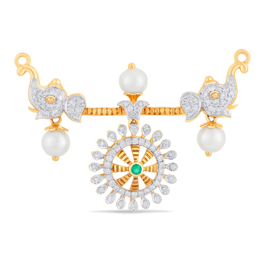 Buy 14 Karat Gold & Diamond Mangalsutra Pendant