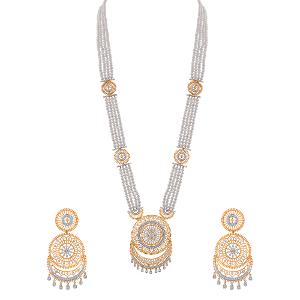 Buy 14 Karat Gold & Diamond Necklace Set