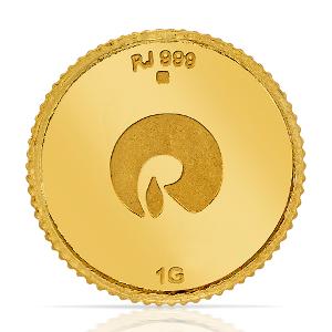 Buy 24 Kt Yellow Finish 1 Gram Gold Coin