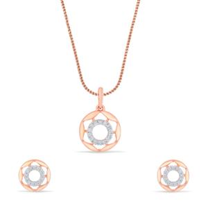 Buy Radiant Circle Diamond Pendant Set
