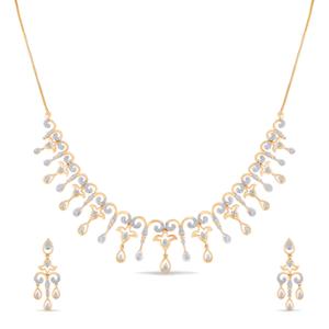 Buy 18 Karat Gold & Diamond Necklace Set