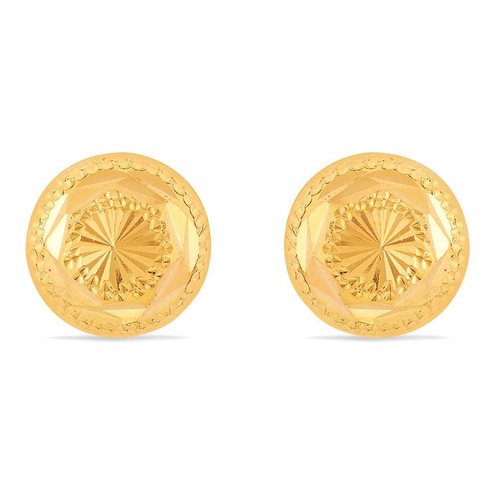 Buy Circular Textured Stud Gold Earrings