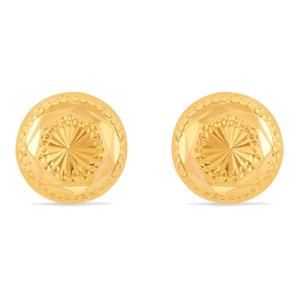 Buy Circular Textured Stud Gold Earrings