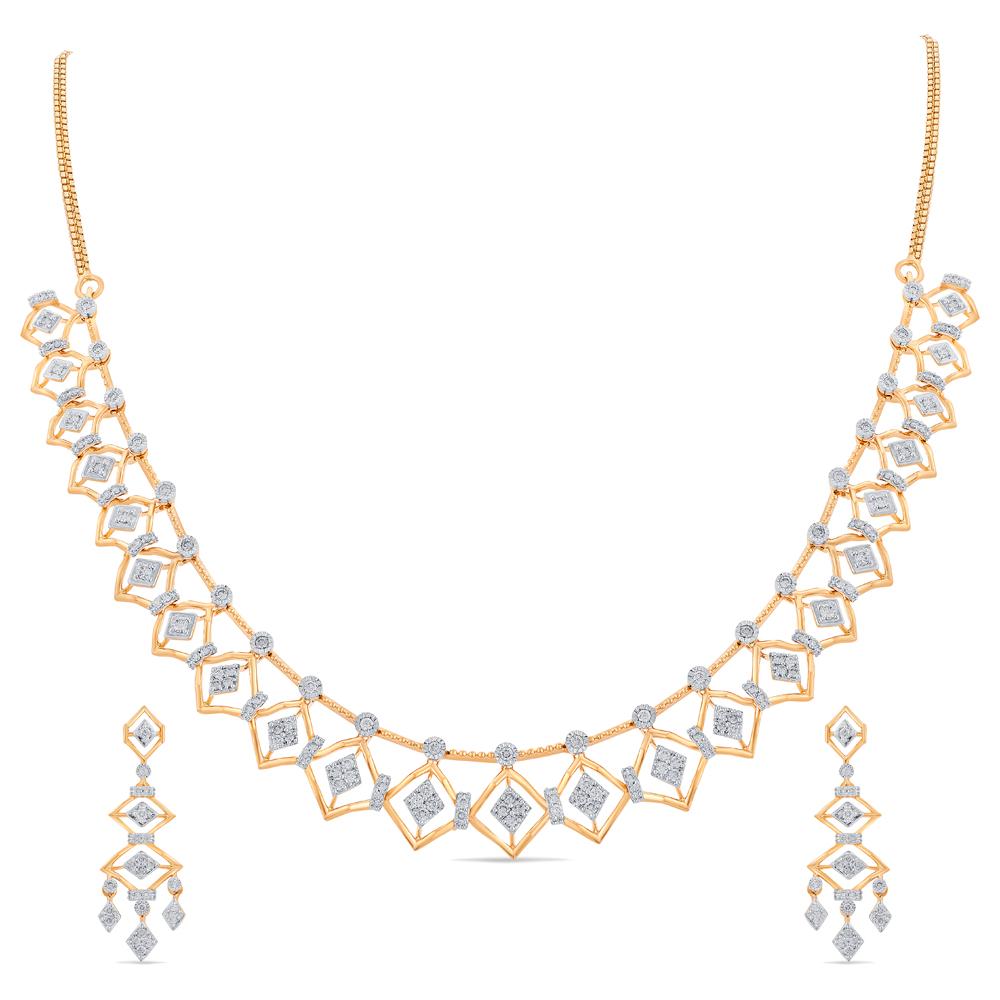 Buy 14 Karat Gold & Diamond Necklace Set
