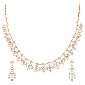 Buy 14 Karat Gold & Diamond Necklace Set