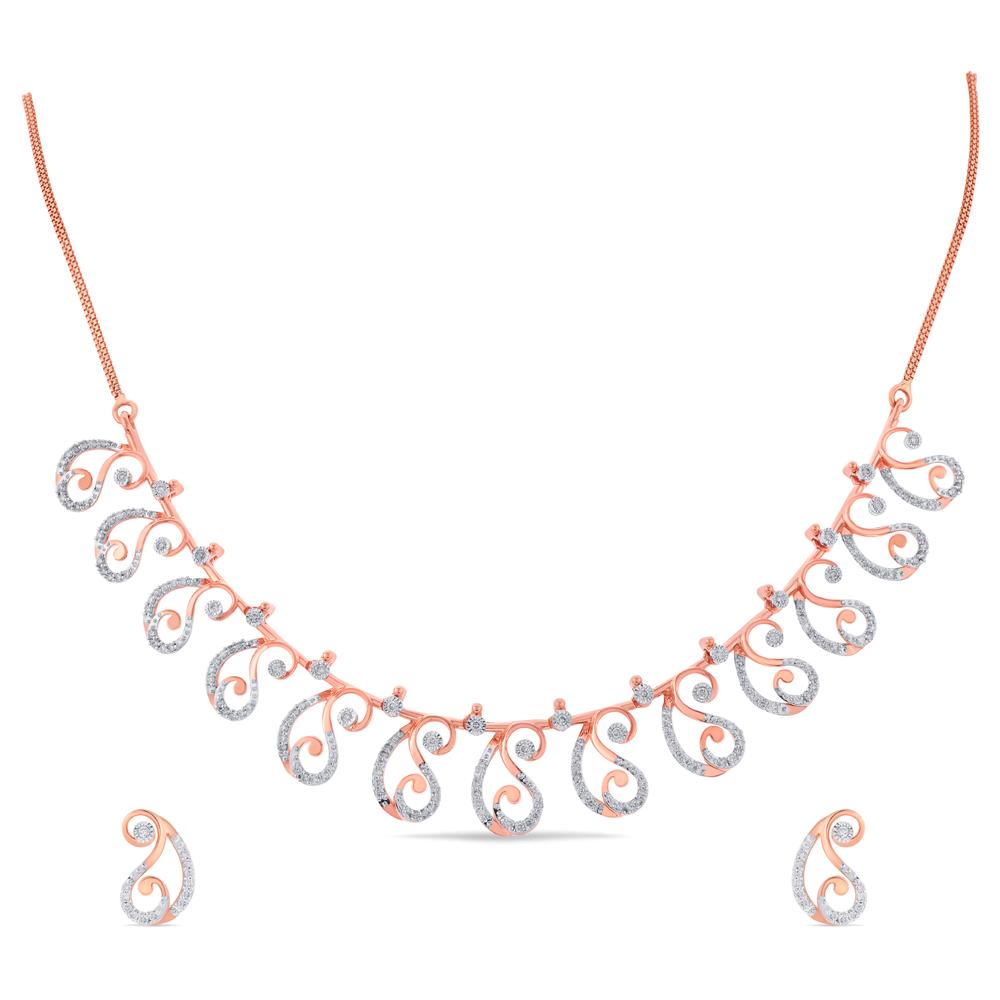 Buy 14 Karat Gold & Diamond Necklace Set