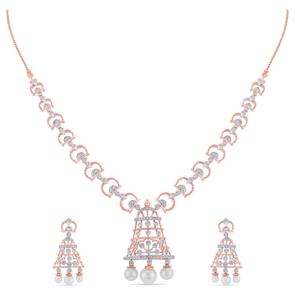 Buy 14 Karat Gold & Diamond Necklace Set