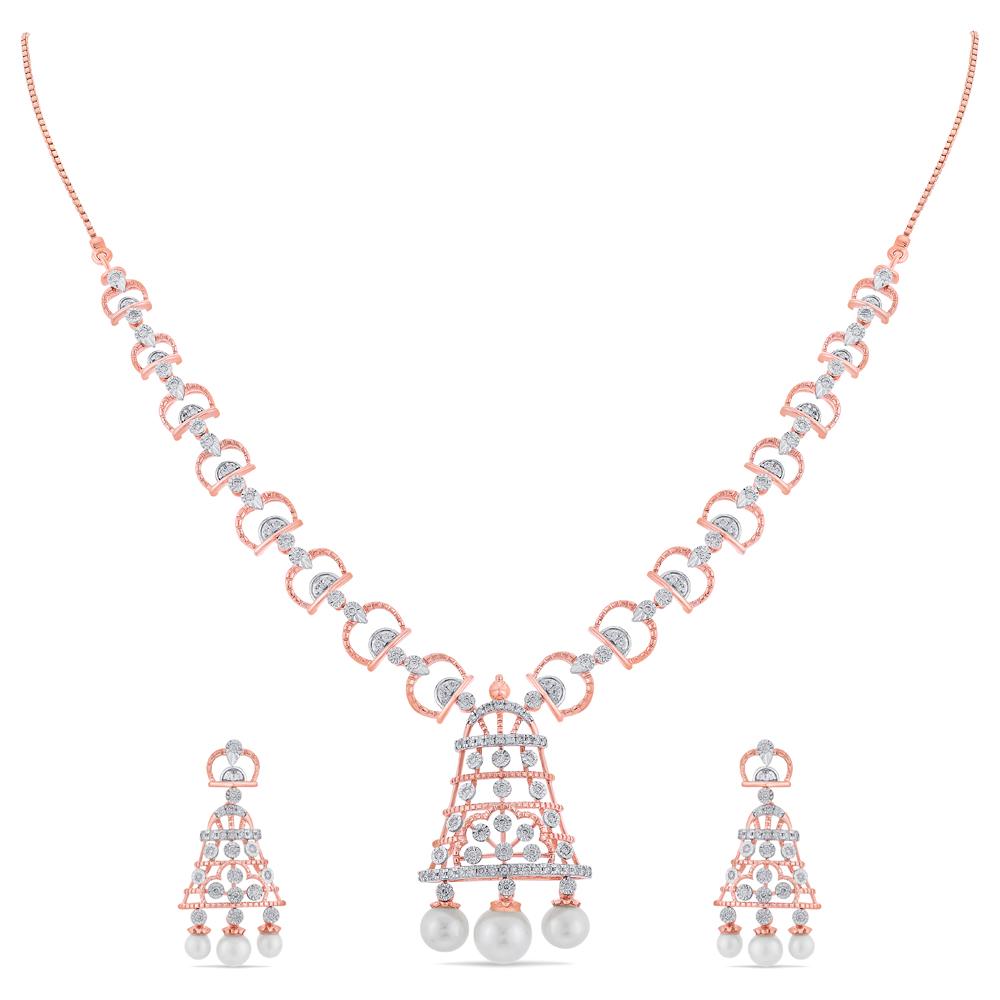 Buy 14 Karat Gold & Diamond Necklace Set