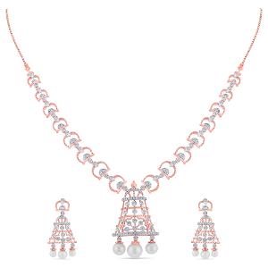 Buy 14 Karat Gold & Diamond Necklace Set