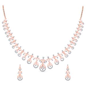 Buy 14 Karat Gold & Diamond Necklace Set