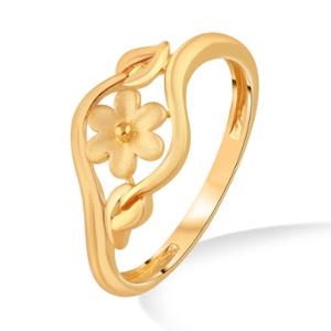 Buy 22 Karat Leafy Blossom Gold Ring