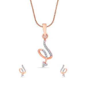 Buy 18 Karat Gold & Diamond Pendant Set
