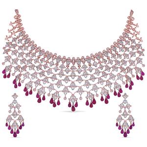 Buy 14 Karat Gold & Diamond Necklace Set
