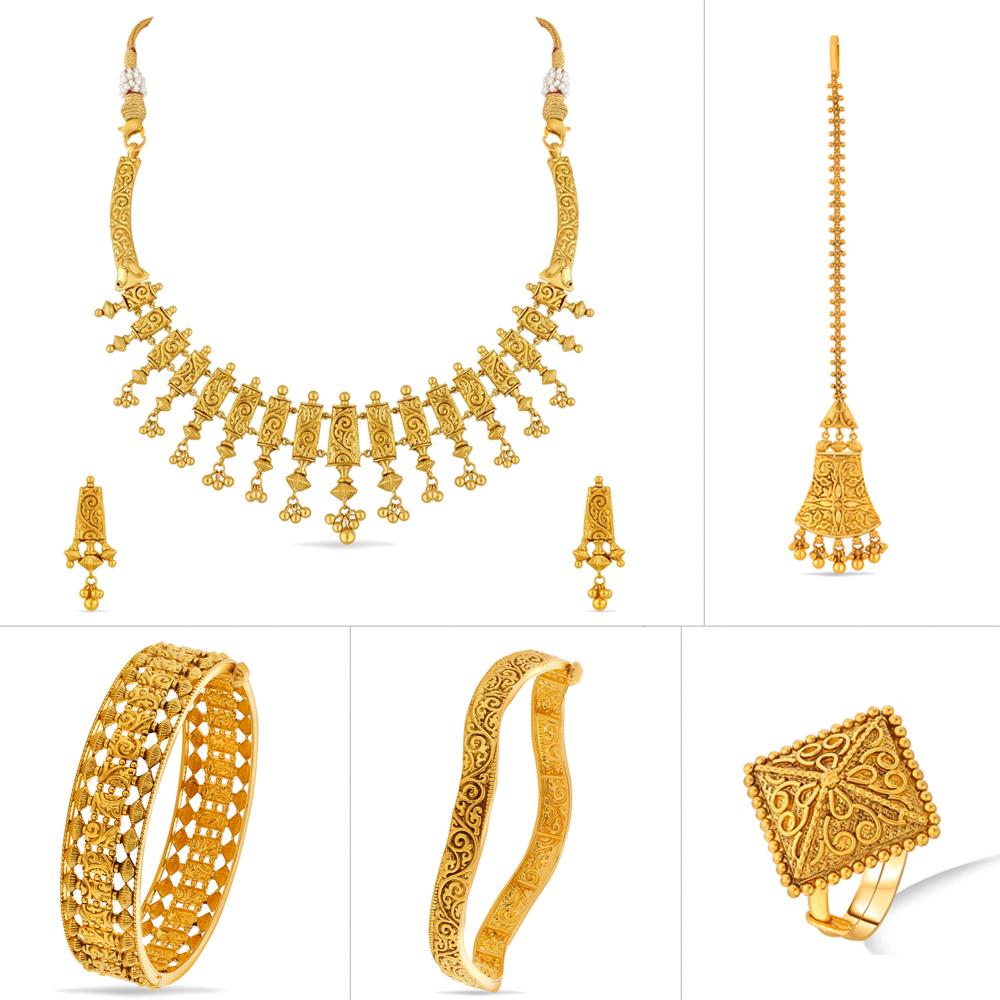 Buy 22 Karat Gold Necklace Set Combo