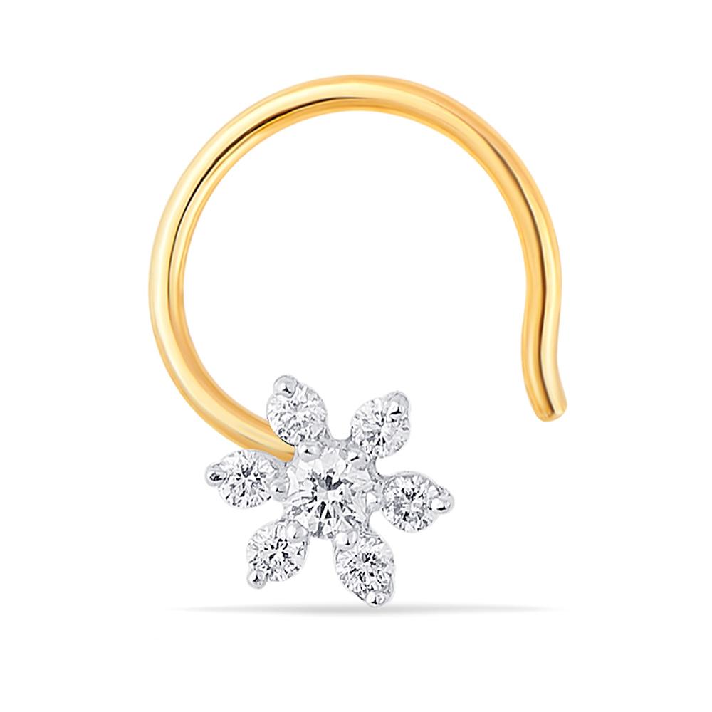 Buy 14 Karat Gold & Diamond Nose Pin