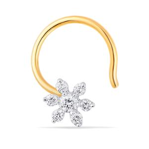Buy 14 Karat Gold & Diamond Nose Pin