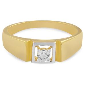 Buy 14 Karat Gold & Diamond Ring For Men