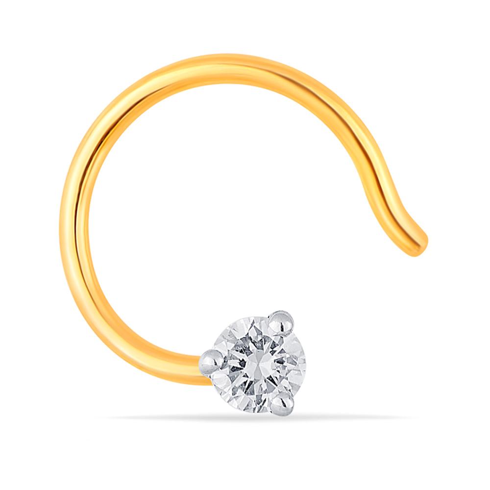Buy 14 Karat Gold & Diamond Nose Pin