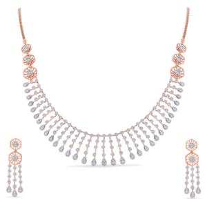 Buy 18 Karat Gold & Diamond Necklace Set