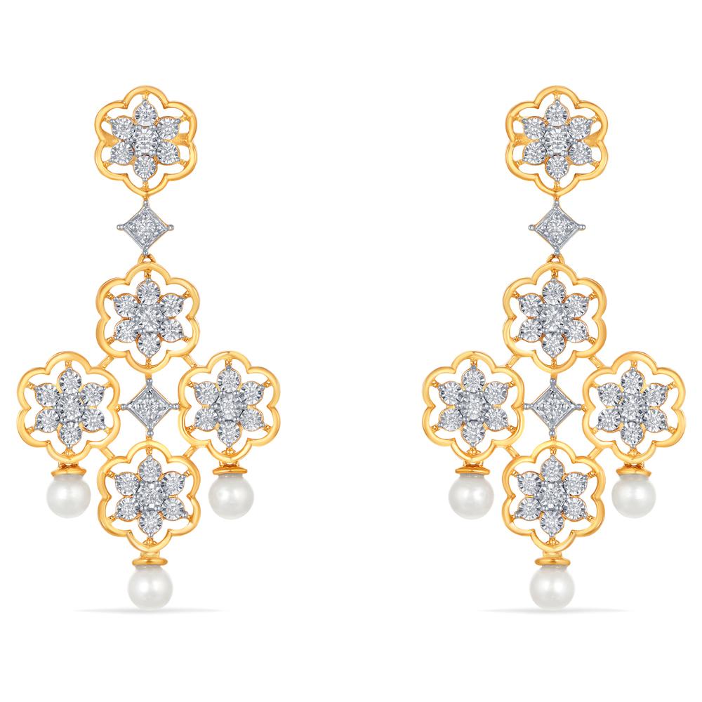 Buy 14 Karat Gold & Diamond Earrings