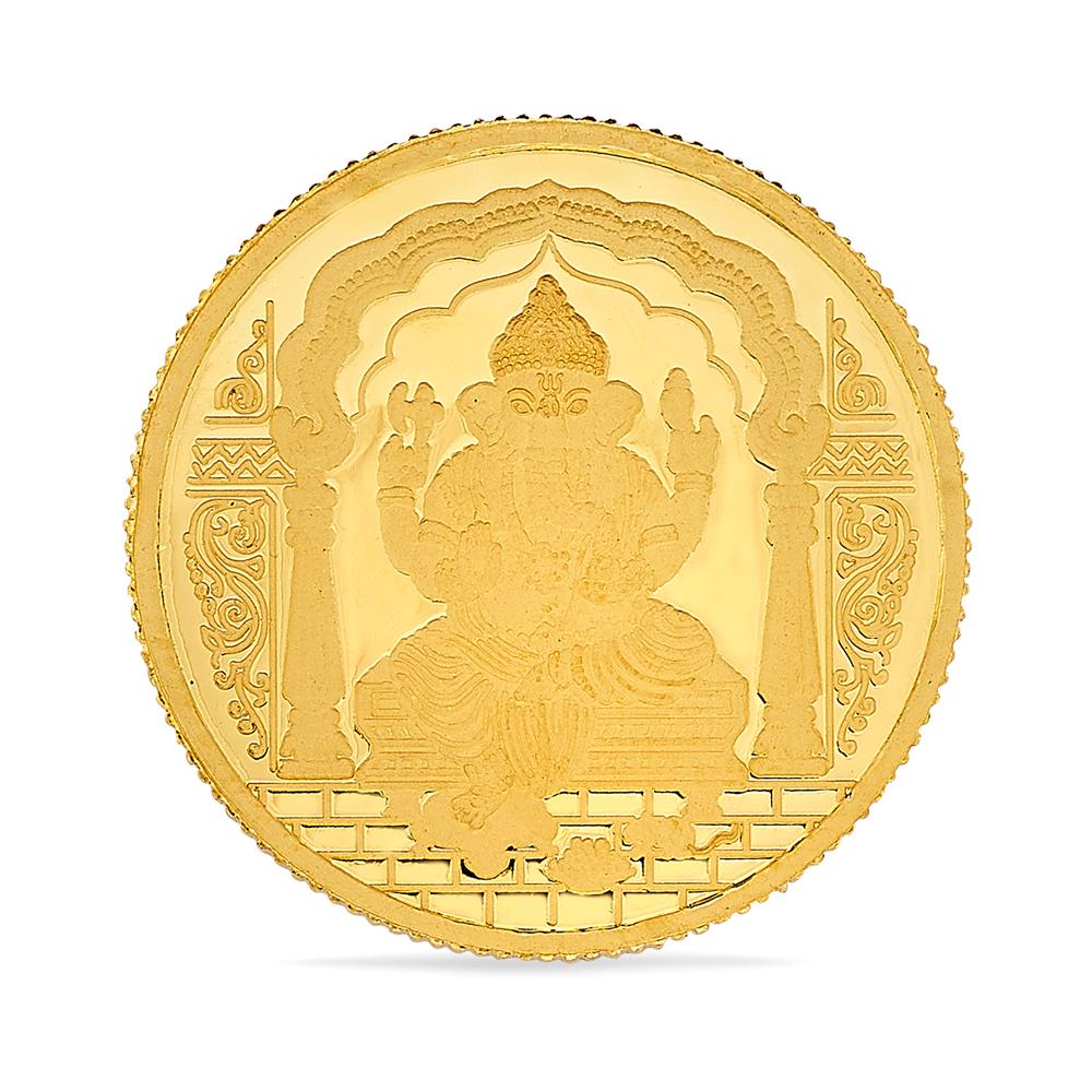 Buy 24 Karat Yellow Finish 10 Grams Lord Ganesh Gold Coin