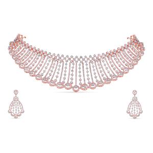 Buy 18 Karat Gold & Diamond Necklace Set