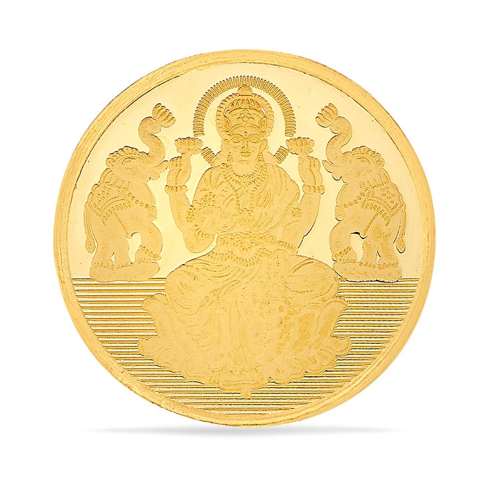 Buy 24 Karat Yellow Finish 5 Grams Goddess Laxmi Gold Coin