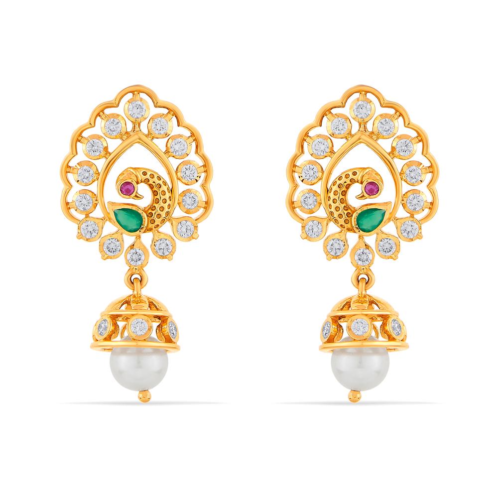 Buy 22 Karat Gold & Diamond Earrings