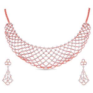 Buy 14 Karat Gold & Diamond Necklace Set